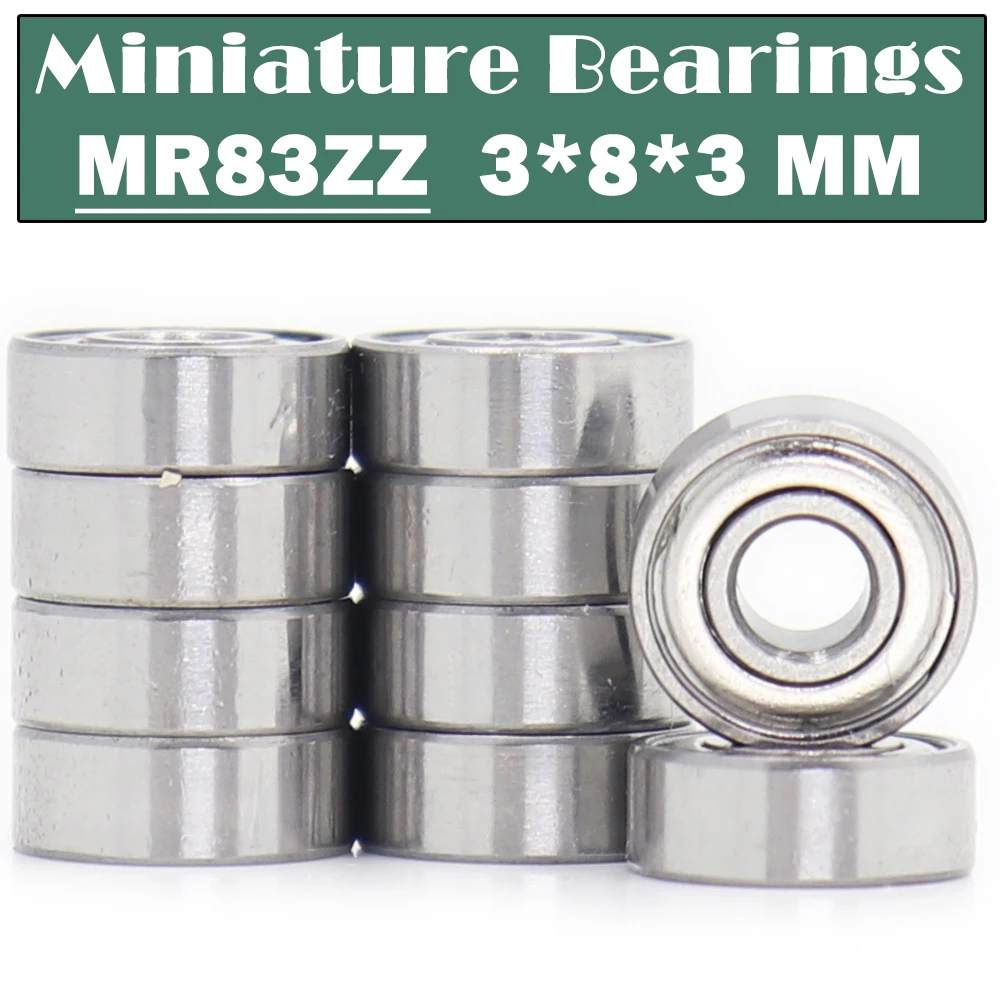 MR83ZZ Bearing ( 10 PCS ) 3*8*3 mm Miniature MR83 ZZ Ball Bearings R-830 MR83Z