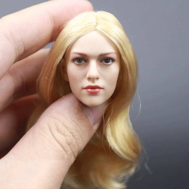 

1/6 Scale KT004 European Blonde Beauty Head Sculpt Carving Model Fit 12'' Female Soldier Action Figure Pale Body Dolls