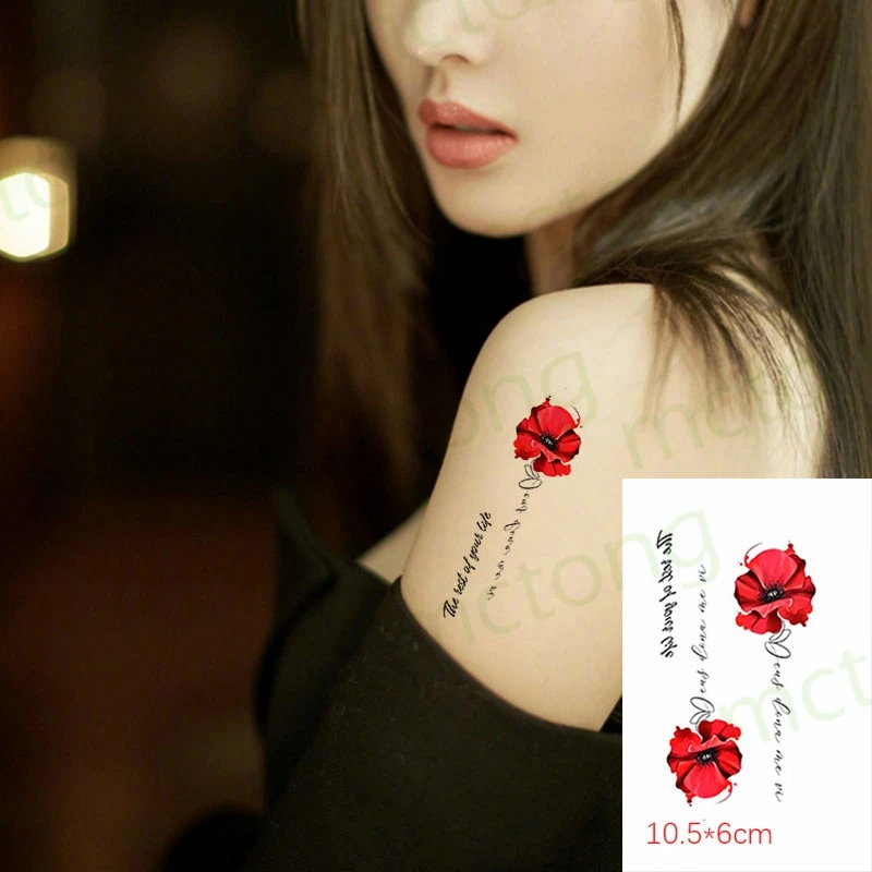 One Time Tatoo Rose Lotus Baller Girls Small Temporary Tattoo Sticker Actress Make Up Tatuaje Festival Tatto Man Woman