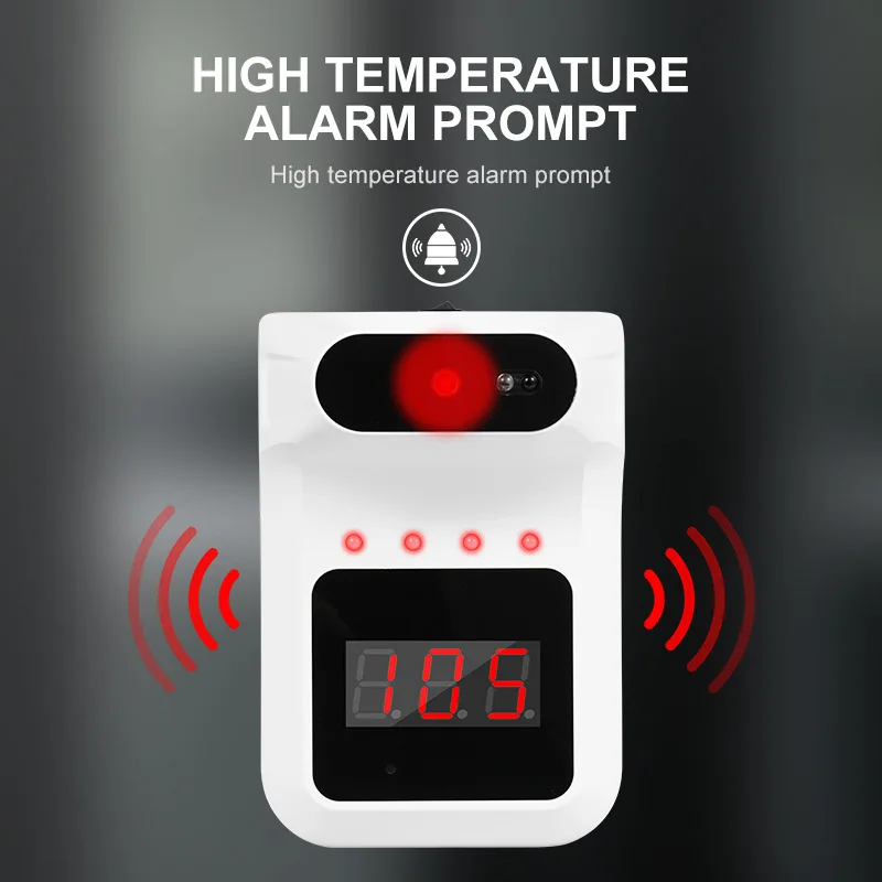 Pistola de medición de temperatura de la frente sin contacto, pistola de temperatura montada en la pared, transmisión de voz inteligente, termómetro infrarrojo Bluetooth