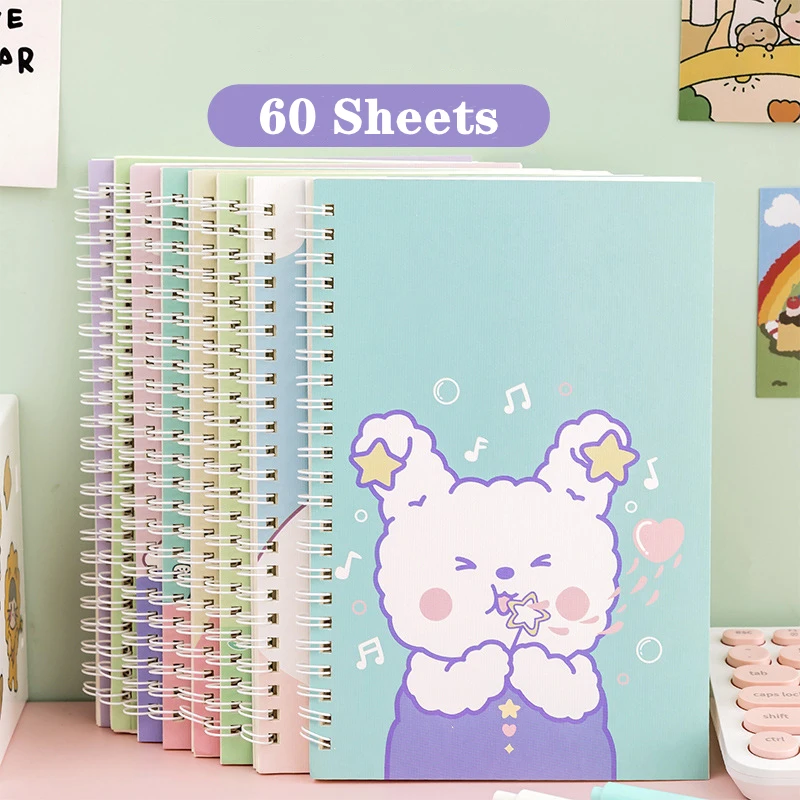 A5 Spiral Notebook 60 Sheets Bunny Daily Weekly Planner Note book Time Organizer School Office Supply Notepad Kawaii Stationery