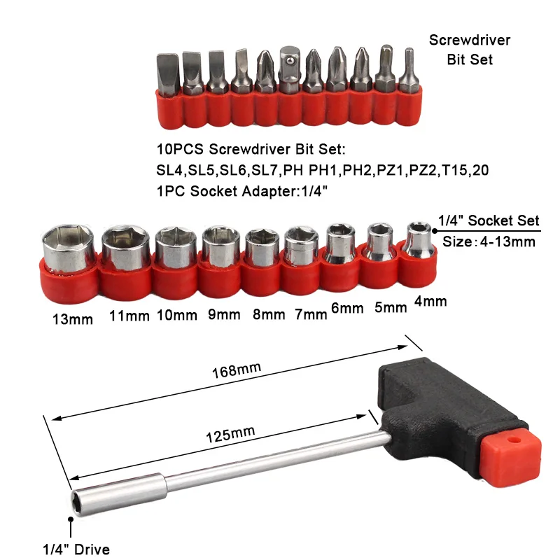 21PCS Screwdriver Bits Set 1/4\