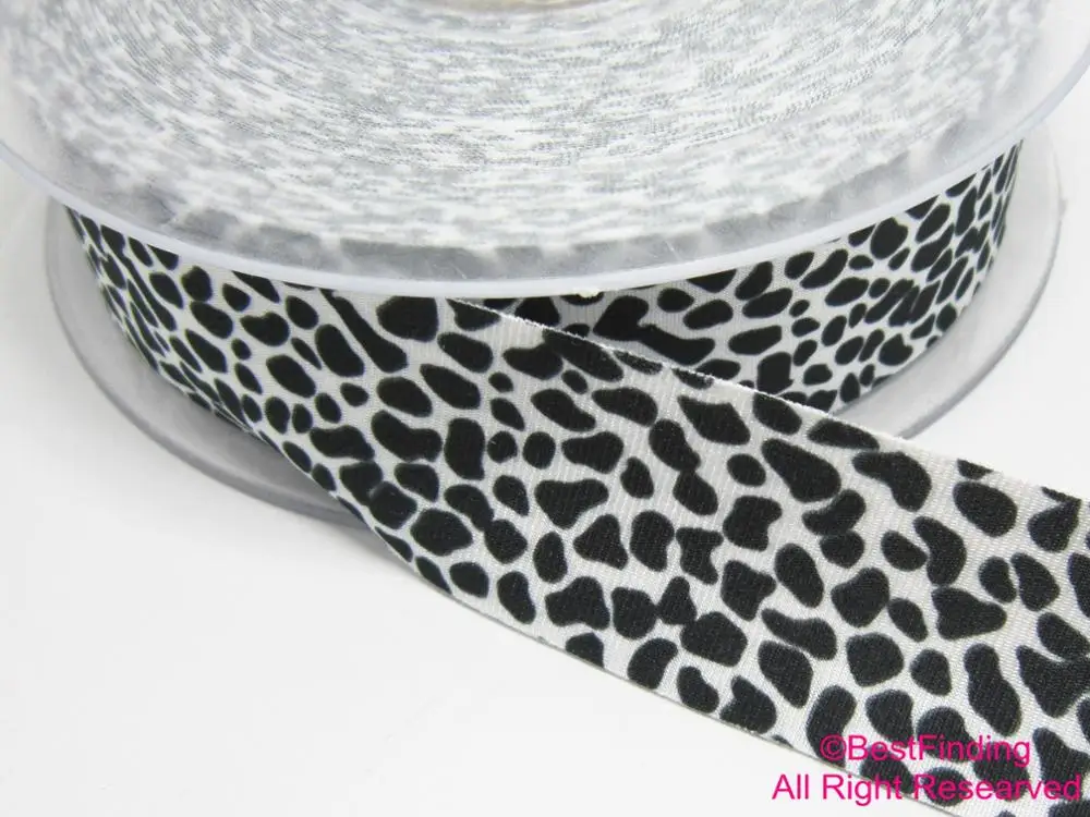 3cm White leopard lycra lace Flat elastic lycra strip