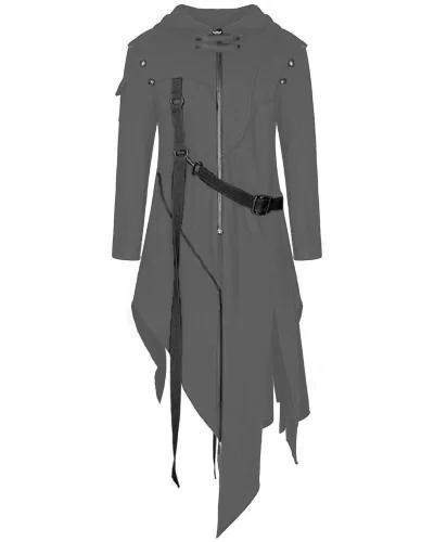 SHUJIN Nam Phong Cách Kiến Trúc Gothic Hip Hop Hào Áo Khoác Có Mũ Áo Khoác Nam Không Đều Thiết Kế Dài Áo Khoác Cardigan Đường Punk Vintage Áo