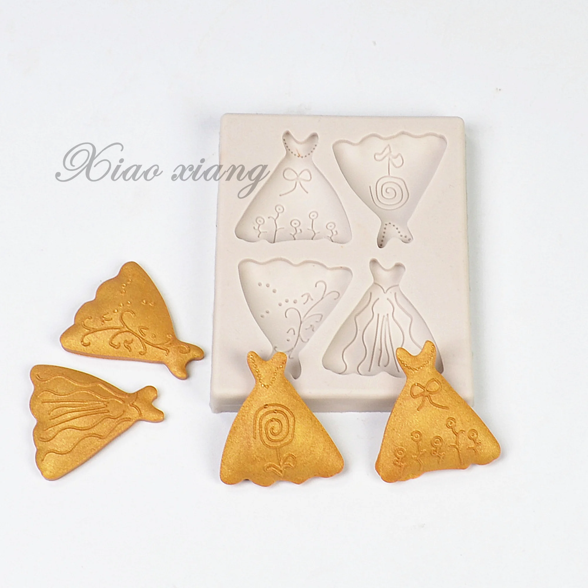 

XiaoXiang Skirt Silicone Molds For Baking Resin Chocolate Mold Fondant Cake Decorating Tools Pastry Kitchen Accessories M2012