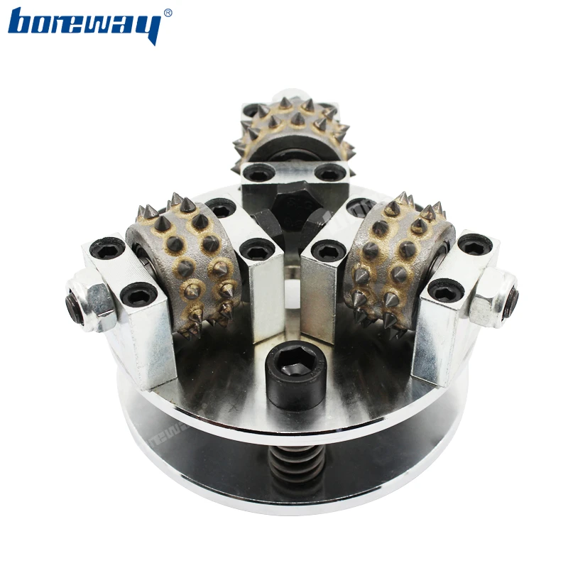 Boreway 125Mm Double Layer 3 Rollers Bush Hammer Plate Abrasive Tools For Litchi Surface M14 For Grinding Granite Marble Stone