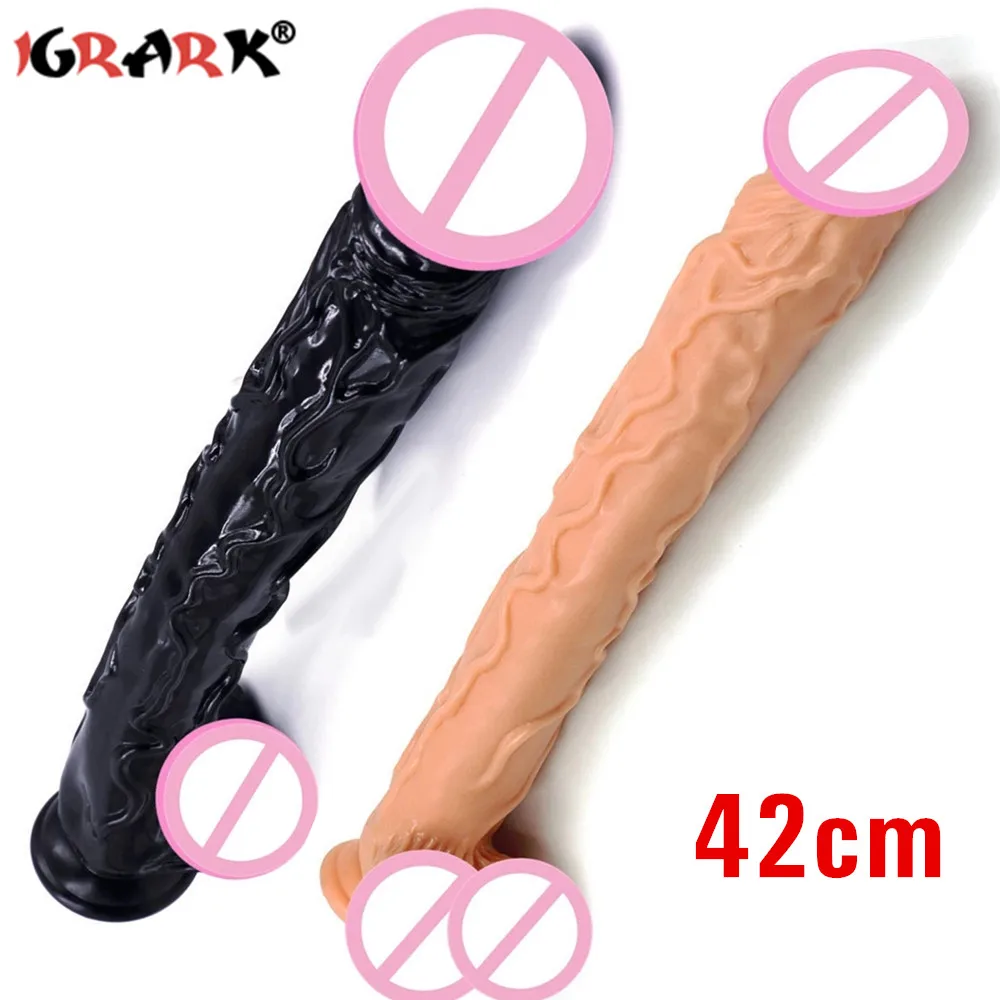 42cm Long Realistic Big Dildo Suction Cup Huge Penis Strap-on Dick Cock Penile Erotic Sex Toys For Women Vagina Alduts Supplies