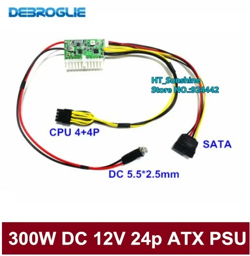 

PCI-E 6pin / DC input 12V high power pico DC-ATX-300W ATX 24Pin mini ITX PSU pico power supply for PC computer network server