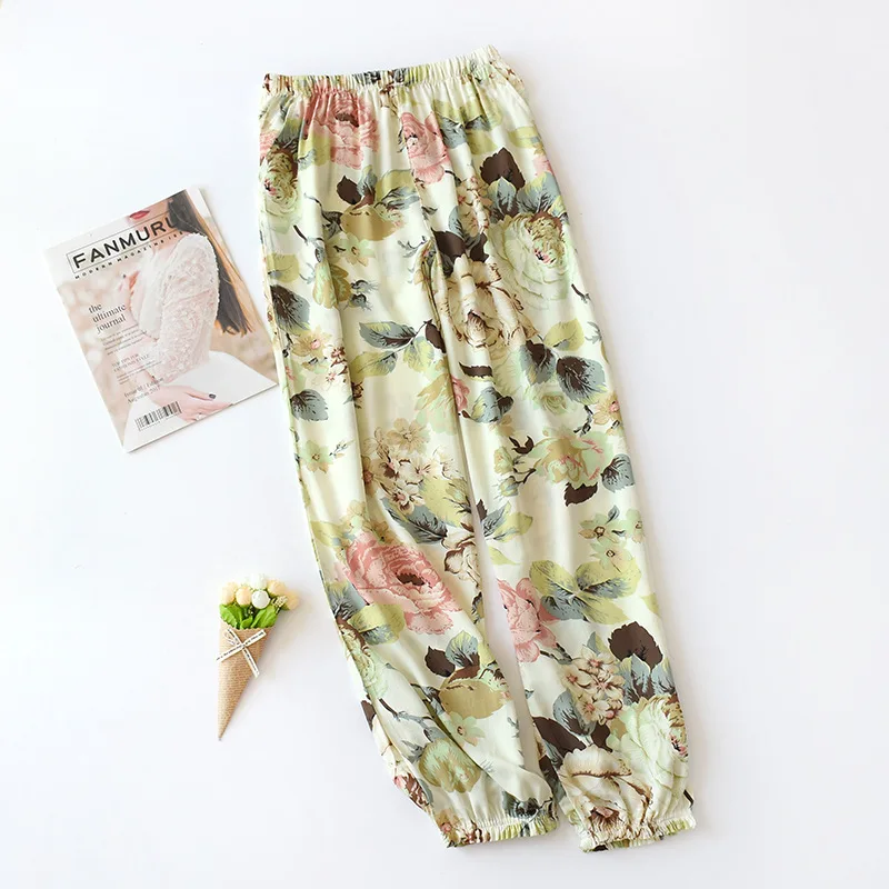Neue Damen-Kunstbaumwollhosen, mehrfarbig, große Größen, Frühling und Sommer, schmal geschnittene Hosen, dünn, können auch draußen getragen werden, klimatisiert. – Detail 5