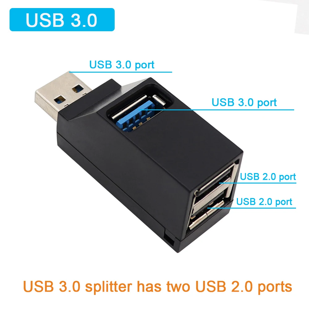 USB 3,0 Hub High Speed Splitter Box Mini 3 Port Für PC Laptop U Disk Card Reader Adapter Für iPhone xiaomi Handy Extender