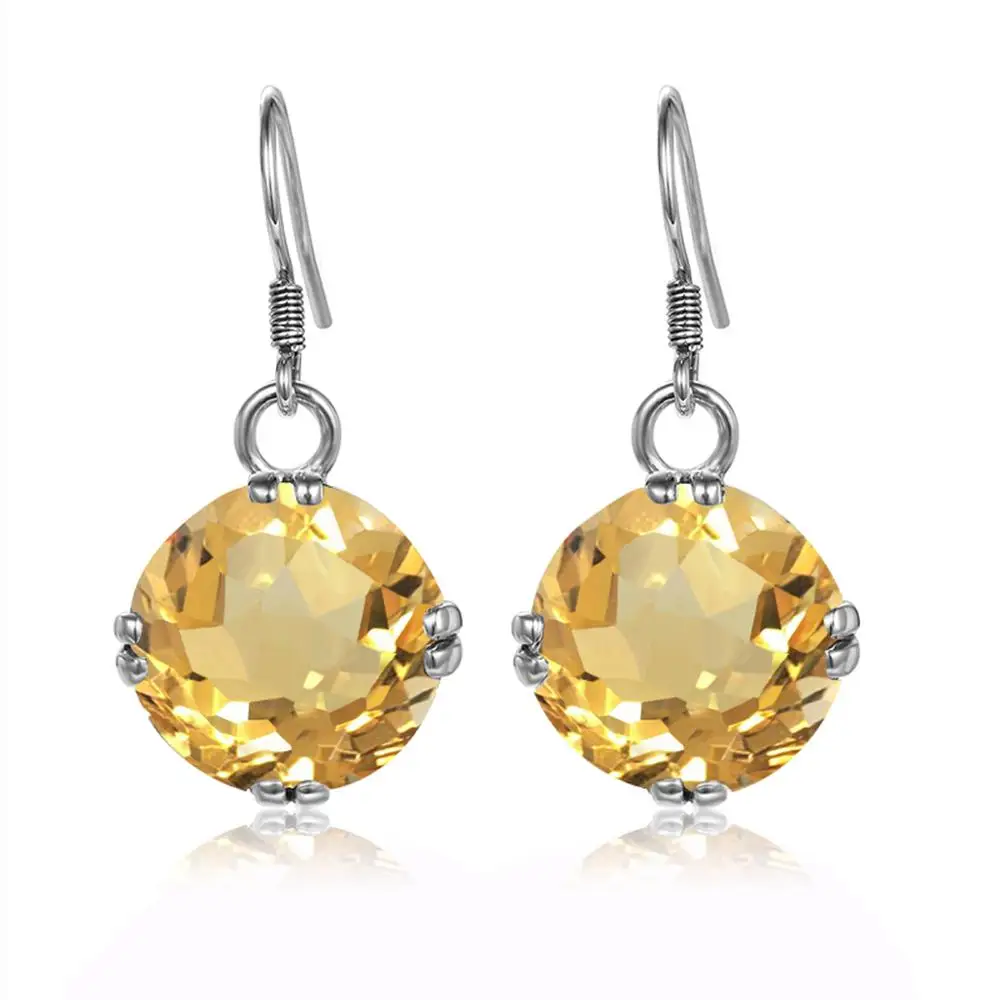 

Женские серьги из серебра 925 пробы, с цитрином