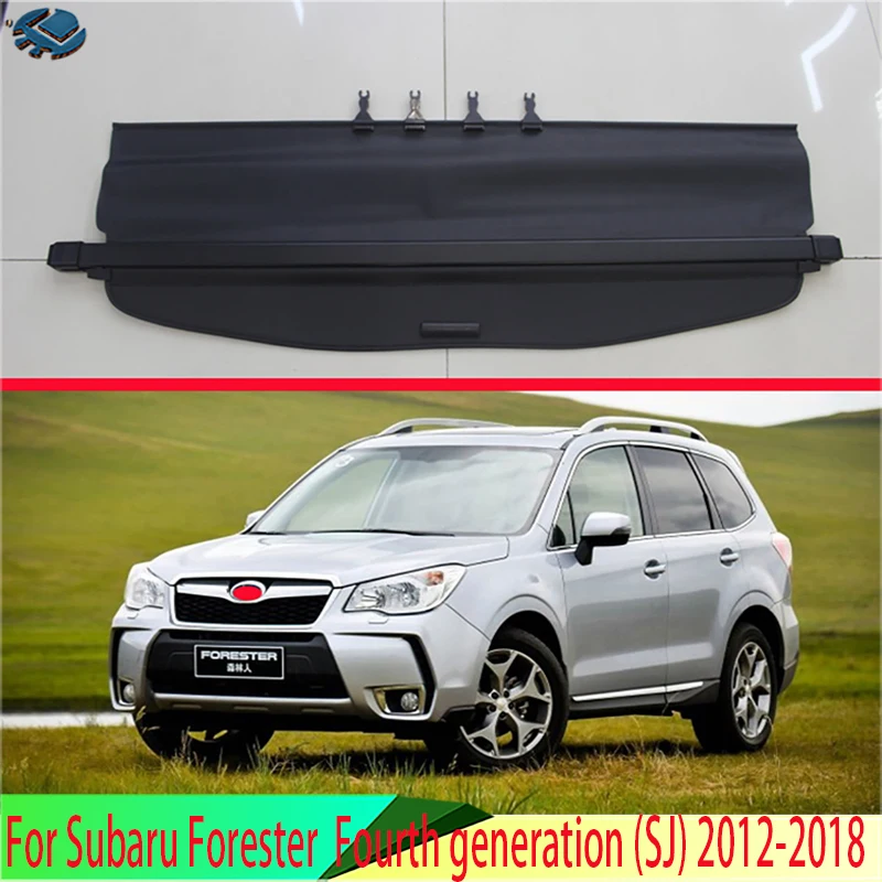 

For Subaru Forester Fourth Generation (SJ) 2012-2018 2015 Aluminum+Canvas Rear Cargo Cover Privacy Trunk Screen Security Shield