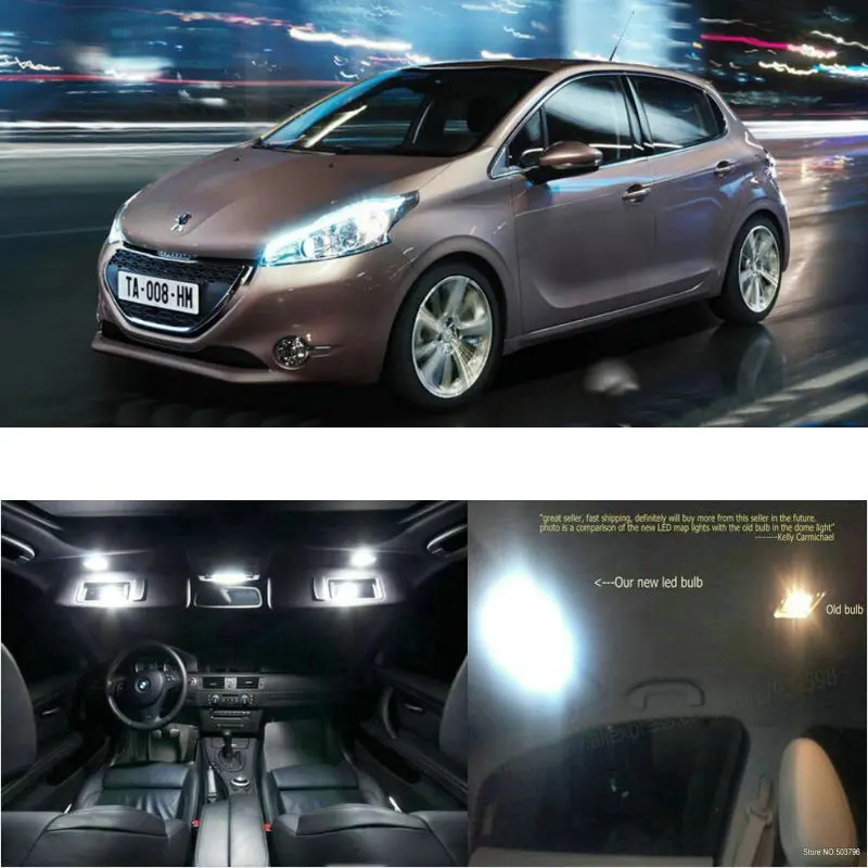 LED Innen Auto Lichter Für Peugeot 208 zimmer dome karte lesen fuß tür lampe fehler freies 6pc