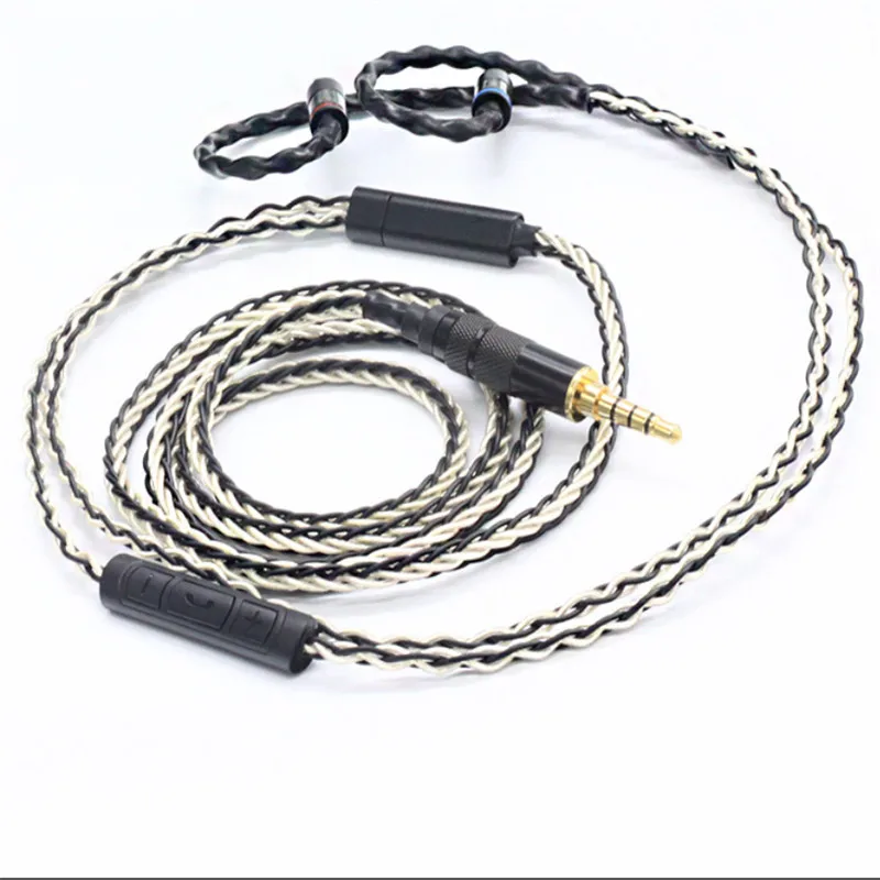 DIY kabel do słuchawek posrebrzany przewód z mikrofonem mmcx/0,78mm/IE80/A2DC/IM50