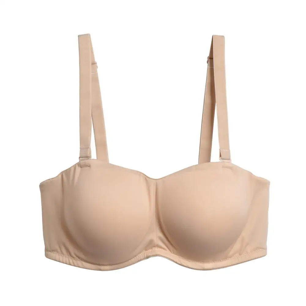 YBCG Full Cup Push Up Women Bra Padded Convertible Transparent Shoulder Straps Underwear Solid Non-slip Strength Lingerie