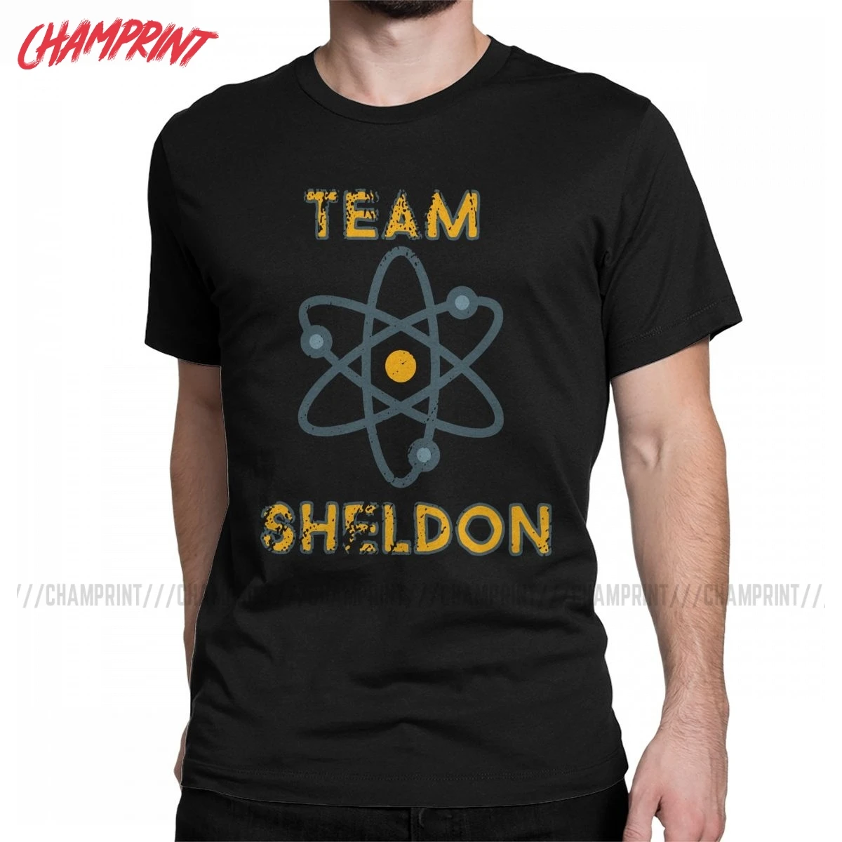 Men\'s Team Sheldon The Big Bang Theory T Shirts TV Show Cotton Clothes Vintage Short Sleeve O Neck Tee Shirt 4XL 5XL T-Shirt