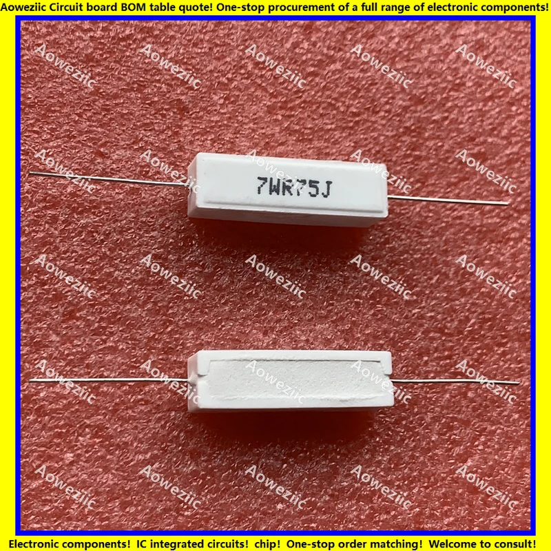 

10Pcs/Lot 7WR75J 7W0.75ΩJ RX27-1 SQP Horizontal Cement Resistance 7W0.75ohm Ceramic Resistance Precision ±5% Power Resistance