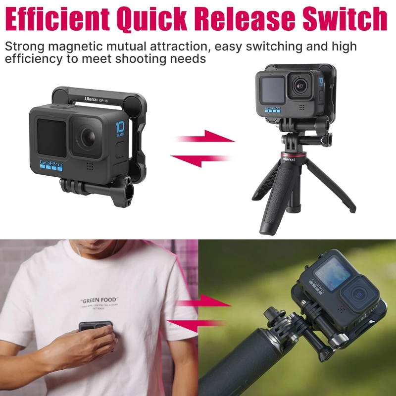 Ulanzi GP-16 magnetische Action-Kamera Schnell wechsel halterung Gopro Zubehör Release Bracket Adapter für Gopro Hero 12 11 10 9 8