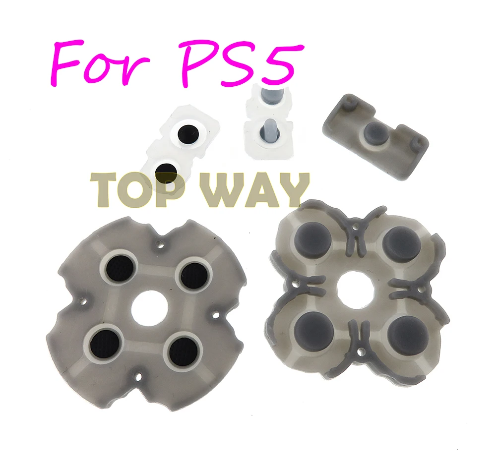 50 juegos V1 V2 para PS5 junta de goma conductora pieza de repuesto L R ABXY botón para PlayStation 5 controlador d-pad