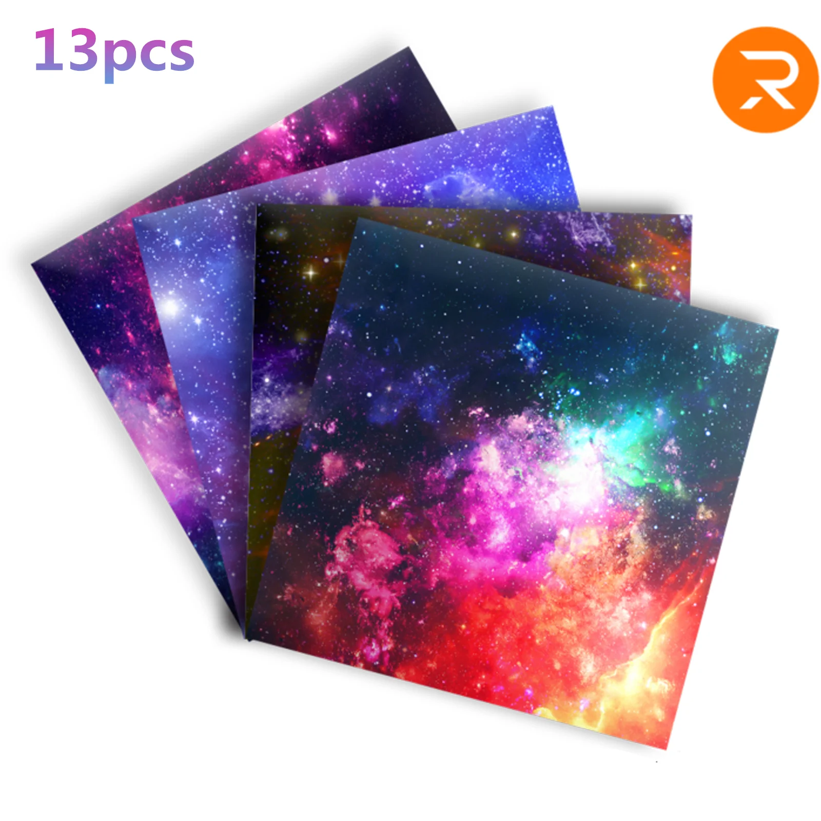 13 Pack HTVRONT Glitter Galaxy Printing PU Heat Transfer Vinyl Sheets HTV Iron on Vinyl for Cricut Heat Press T-shirt Textiles