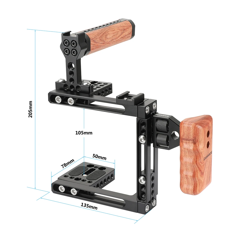 CAMVATE Camera Cage Rig For Canon 70D/80D/90D/5D Mark II/5D Mark III/5D Mark IV/ Nikon D7100/D7200/D300S/a58/A99/a7/a7II/GH5/GH4