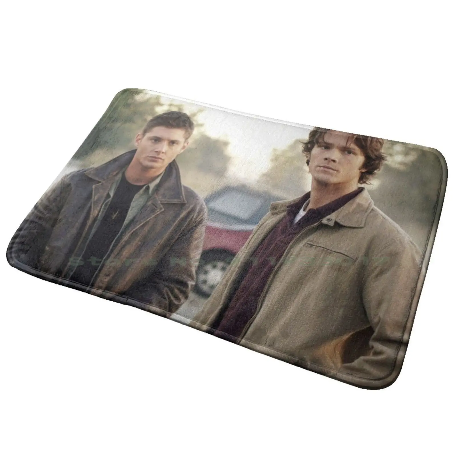 Supernatural , Dean And Sam Entrance Door Mat Bath Mat Rug Sprite Frogeye Jensen Healey Britain Sports 1950s 1960s 1970s Midget