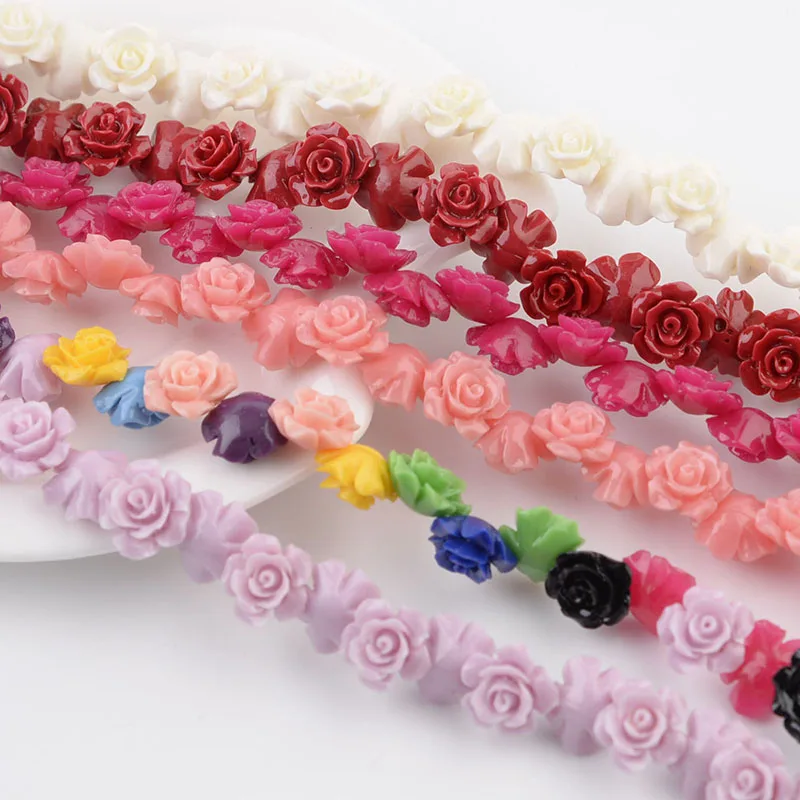 1 Strand 6 8 10 12 15mm Camelia Flower Beads Artificial Coral Beads For Jewelry Making DIY Bracelet Neckalce Accessoires