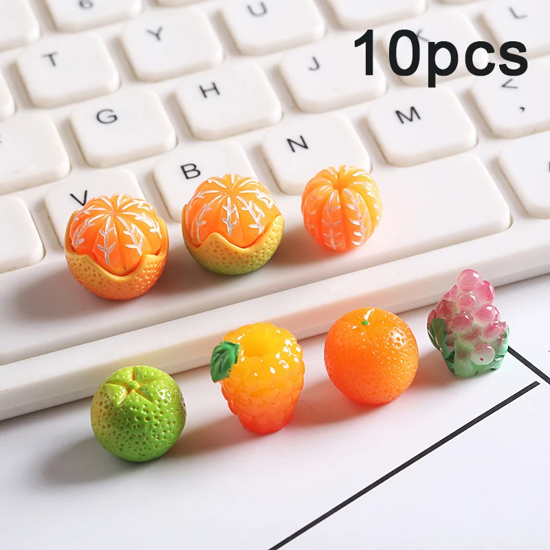 10pcs Cute 1:12 Scale Dollhouse Miniature Mini Simulation Fruit Vegetable Model Resin Toys Accessories