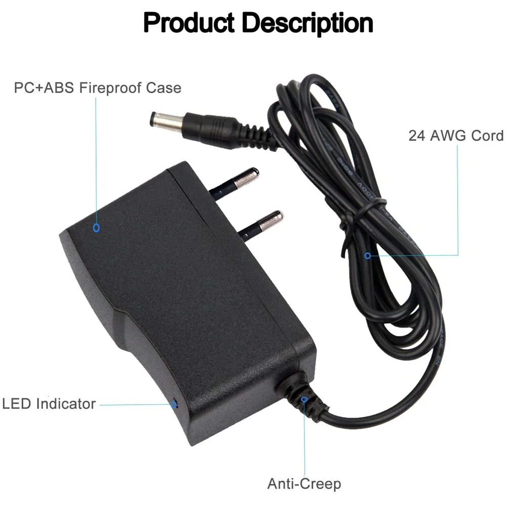 5V 12V 2A 3A Power Supply Adapter AC/DC US EU UK AU Plug Charger For Xiaomi Mi Box HDR Android TV Media Streamer Led Strip Light