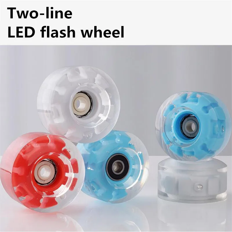 8 Pieces 58mm*32mm 85A Roller Skates LED Flash Wheel for Roller Skate Shoes, Colorful Light When Rotating, Magnet Cores as gift