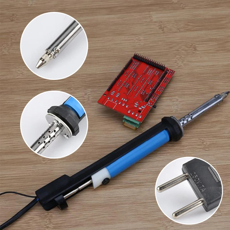 เครื่องเชื่อมเหล็กไฟฟ้าบัดกรีบัดกรี PCB 2in1ตะกั่วด้วยไฟฟ้า110V 220V 30W/40W อุปกรณ์ช่างเชื่อมปั๊มสุญญากาศ