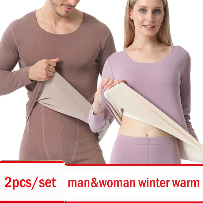 Conjunto de ropa térmica de invierno para pareja ropa interior térmica cálida para mujer Calzoncillos largos para hombre