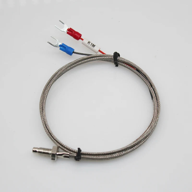 0-400'C sensore termico a filo di temperatura tipo K sensore di temperatura 0-400 gradi celsius 1m M6 tipo K coppia