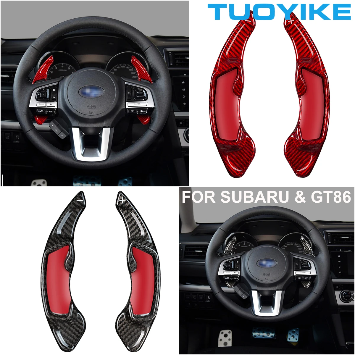 

Styling Forged Carbon Fiber Central Steering Wheel Paddle Shifter Extension For Subaru GT86 XV BRZ Forester Legacy Outback WRX