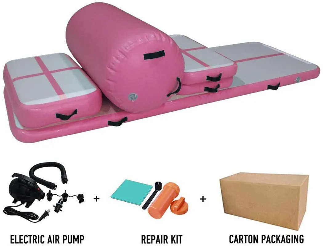 Airtrack Set Inflatable Gymnastic Mattress Gym Tumble Air Track Floor Tumbling Air Track Mat Yoga Exercise Kit