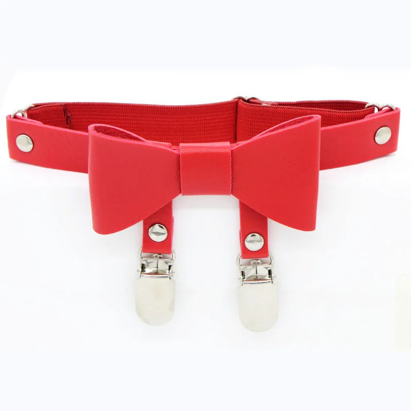 Cute Sexy Leg Garter Belt Harness Adjustable Elastic Leather Bowknot Ring Clip Punk Strap Leather Thigh Harness