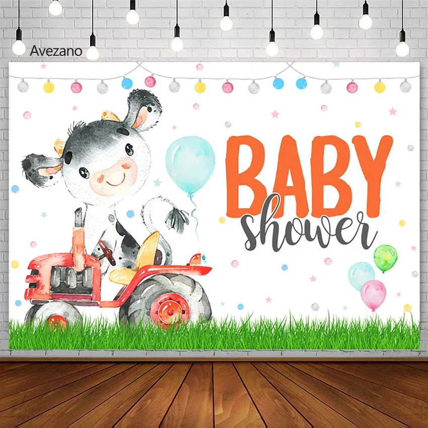 Avezano Junge Geburtstag Fotografie Hintergrund Baby Dusche Grünland Lkw Tiere Partei Banner Kulissen Foto Studio Photozone
