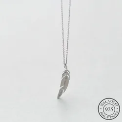 BFCLUB Silver Color Bohemia Elegant Feather Pendant Necklaces Real Accessories Fine Jewelry For Women Birthday Party Gift