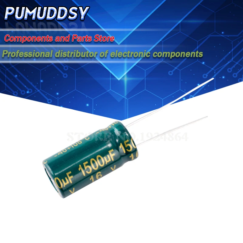 10PCS Higt quality 16V1500UF 10*20mm 1500UF 16V 10*20 Electrolytic capacitor