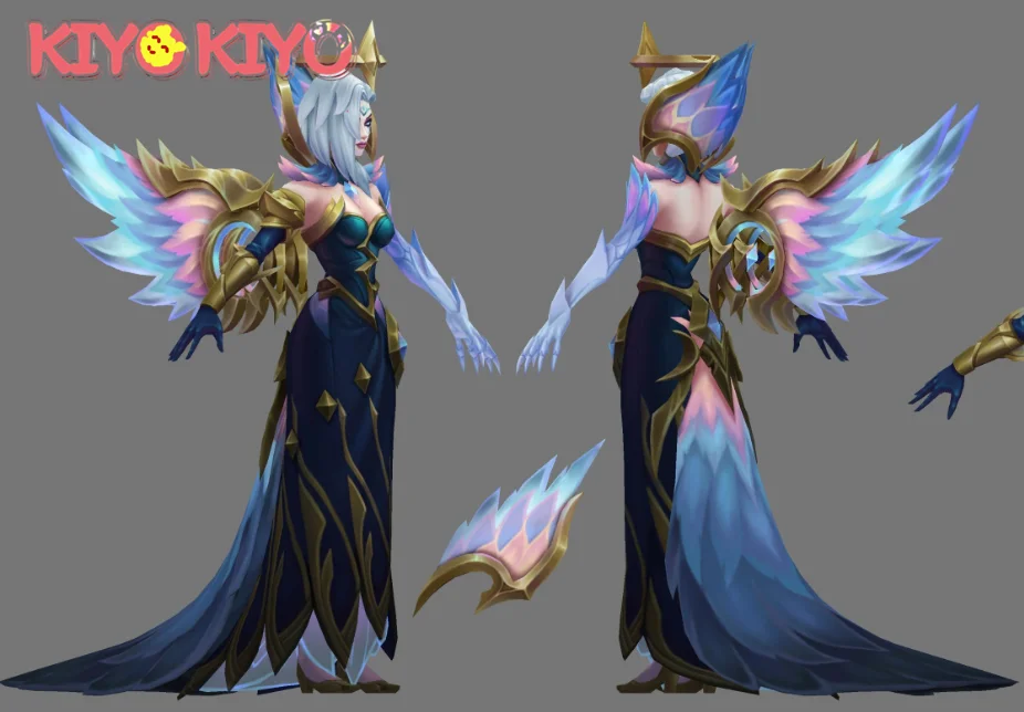 

KIYO-KIYO LOL Dawnbringer Morgana Cosplay Costume Full set with wings High Quality Custom made size