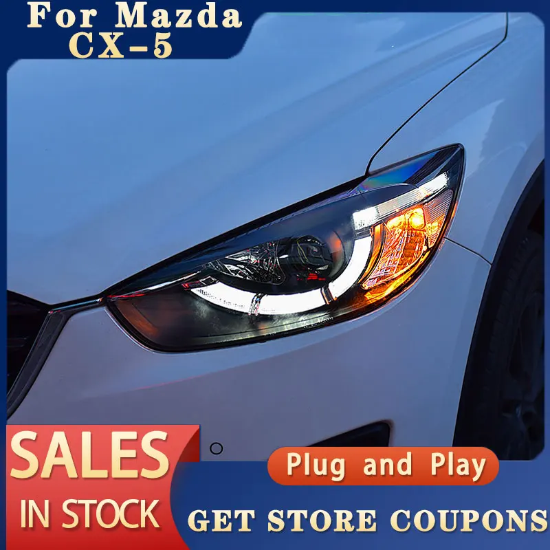 

Светодиодные фары для Mazda CX-5 2012-2016, дневные ходовые огни DRL, светодиодные биксеноновые лампы, противотуманные фары, тюнинг, аксессуары для CX-5.