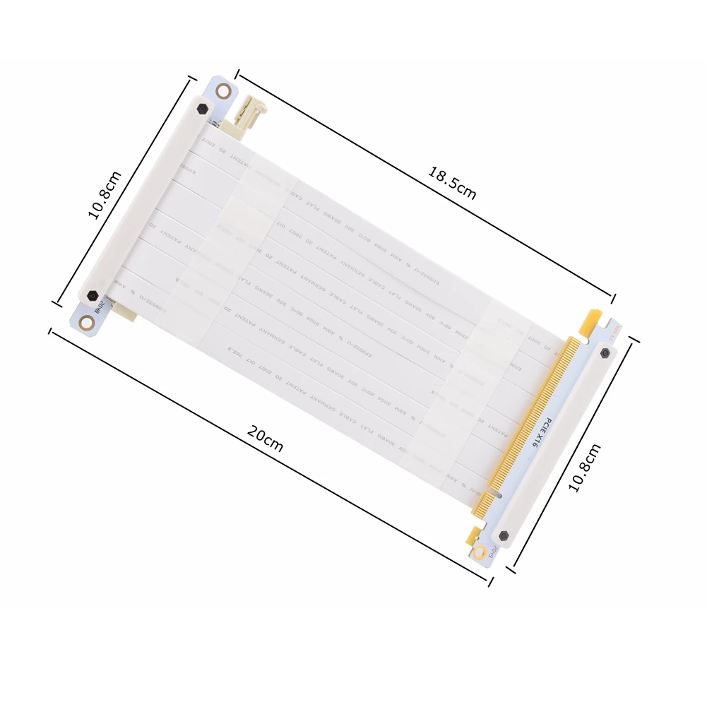 185mm PCIe 16x 라이저 케이블, PCI Express 3.0x16 라이저 ITX A4 미니 섀시 용 듀얼 리버스, 플렉시블 고속 GPU 익스텐더