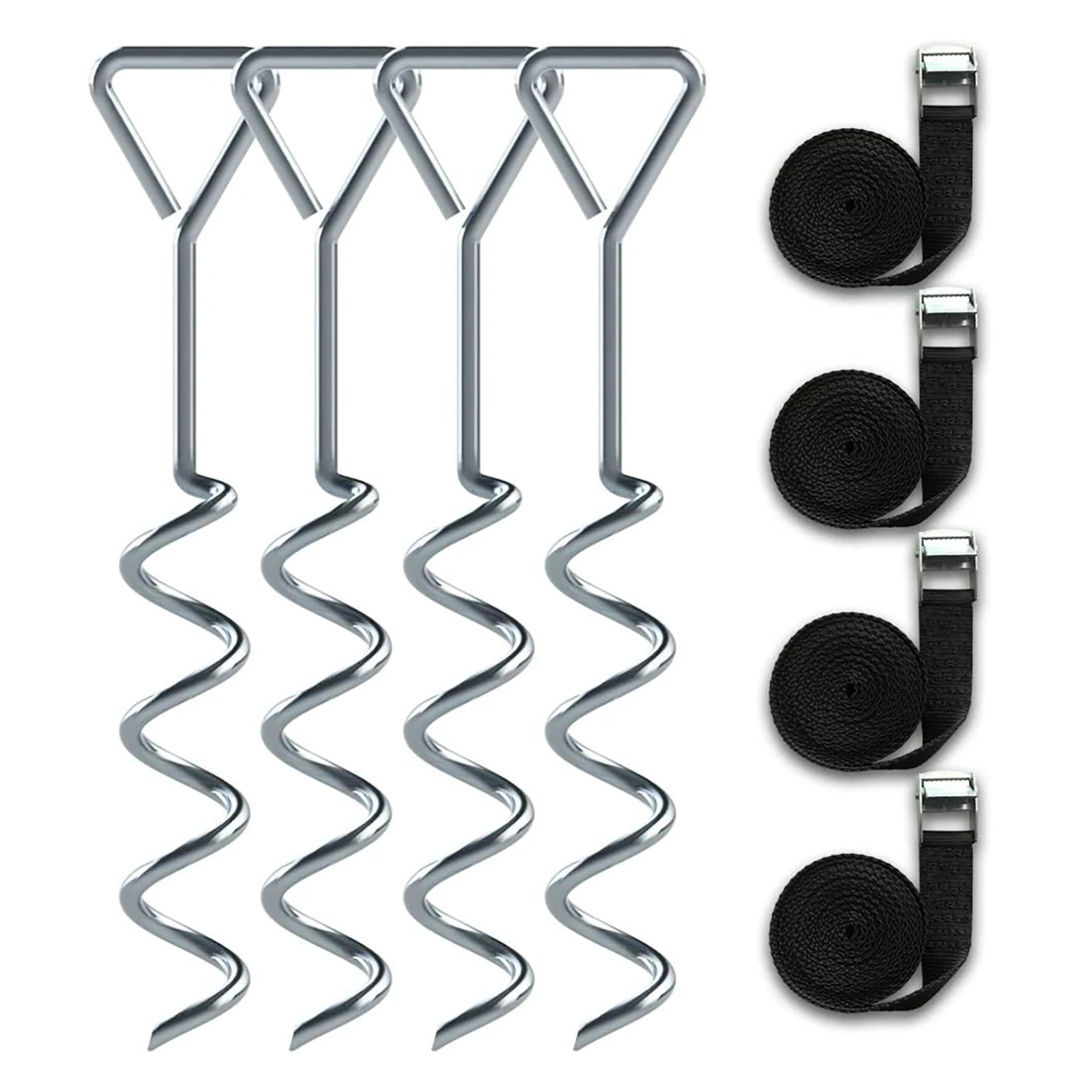 Trampoline Anchors Strap Trampoline Stakes Heavy Duty Spiral Stakes Anchor Kit With Straps Universal Safety Ground Anchor