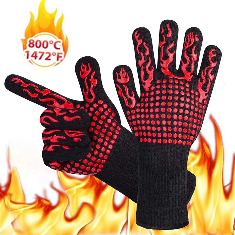 

BBQ Gloves High Quality Heat Resistant DEYAN New Material Oven Mitts 1472℉ Silicone Non-Slip Cooking Baking Barbecue Oven Gloves