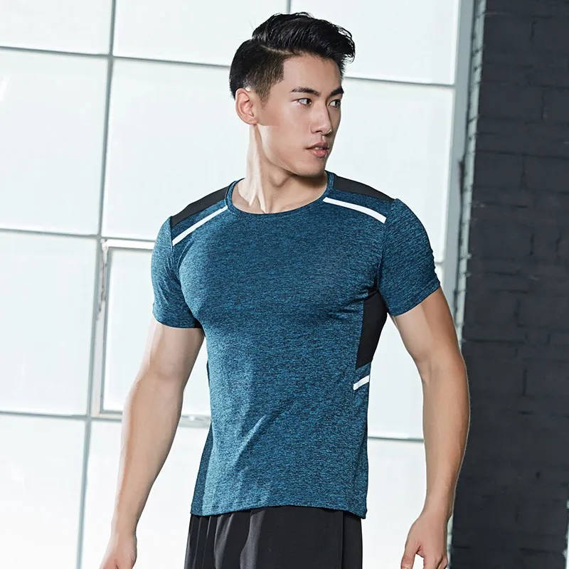 Vansydical Running T-Shirts Men's Breathable Basketball Jerseys Quick Dry Fitness Gym Compression Tops Short Sleeves Reflective