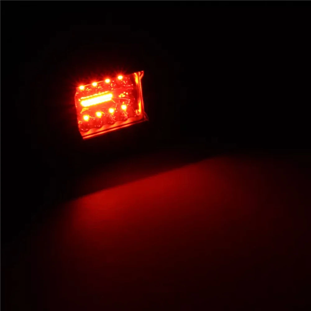 YULLING 1 Pair 4 Inch Red LED Work Light Bar Flood Spot Driving Fog Lamp Offroad Truck Boat DRL Daytime Running Lights