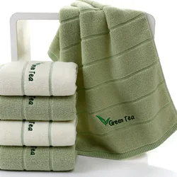 Hot Sale Green Tea Towel 100% Cotton Fiber Soft Towel Children's Hand Embroidered FaceTowels For Adult