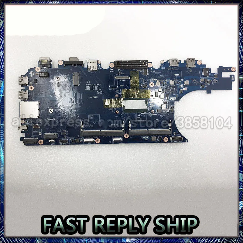 

FOR DELL laptop motherboard Latitude E5570 LA-C641P CN-0MJJCK 0MJJCK MJJCK notebook pc mainboard I3-6100U 100% Tested ok