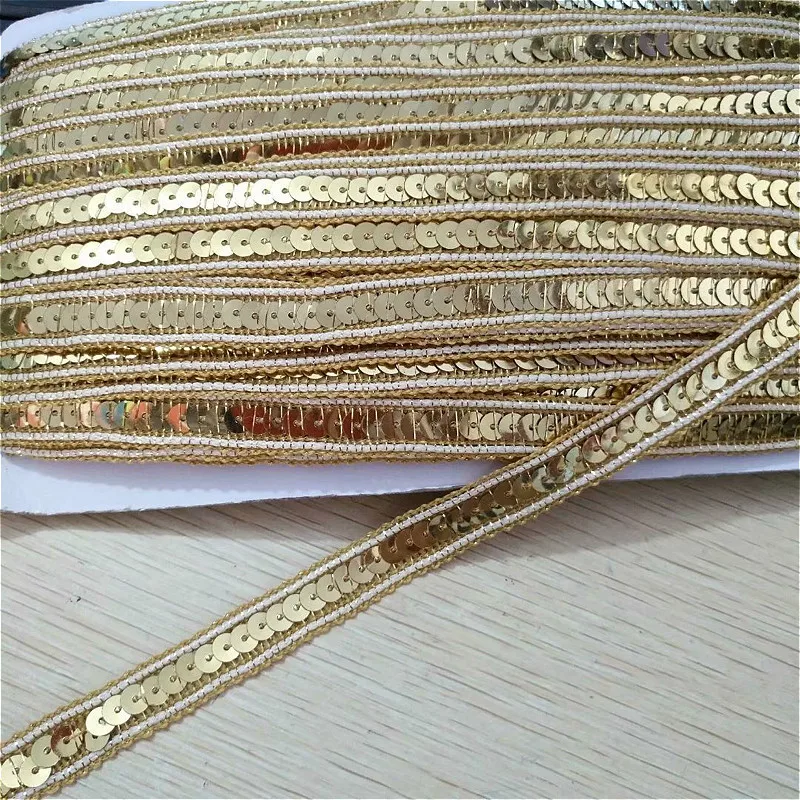 2024 Fine Multi-purpose Sequins Beaded Lace Ribbon Diy Headdress Hat Necklace Clothes Skirt Decoration Materials Dentelle Renda