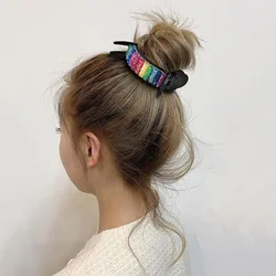 Korean Rainbow Hair Clips Big Crabs For Ponytail Bun Hair Clamps Candy Color Hairpin Accessories Fashion Headdress Gifts